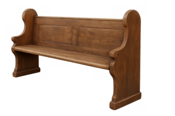 Wooden church pew bench for religious services