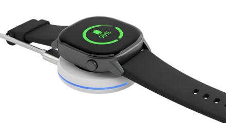 Smartwatch Charging Transparent Background Stock Photo