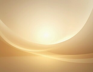 Elegant abstract background with soft golden flowing curves and a radiant central light effect for modern design
