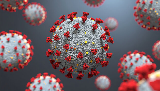 Scientific 3D Rendering of Mpox Virus (Monkeypox) Replication Process: Detailed Electron Micrograph Simulation of Viral Assembly, Core Structure, and Health Threat