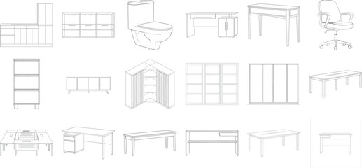 Assortment of architectural blueprints and technical drawings