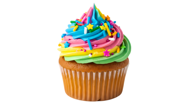 Colorful Cupcake With Sprinkles Transparent Background