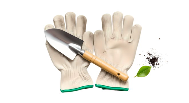 Protective gardening gear with transparent background