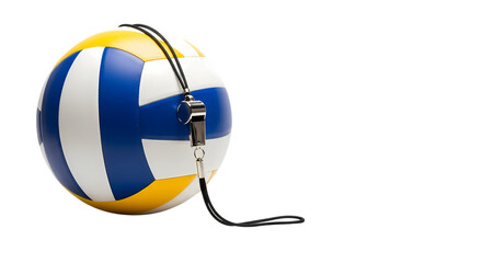 Volleyball and Whistle on Transparent Background