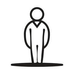 Fototapeta premium Simple line drawing of a person standing with crutches