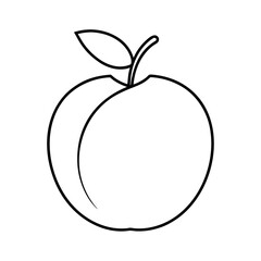 Peach Outline Line Art Vector Drawing