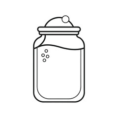 Pickle Jar Outline Line Art Vector Drawing