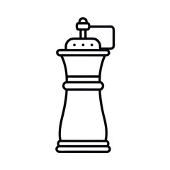 Pepper Grinder Outline Line Art Vector Illustration