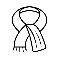 Scarf Outline Vector Illustration | Winter Clothing Line Art Design