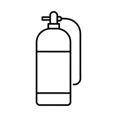 Scuba Tank Outline Vector Illustration | Diving Equipment Line Art