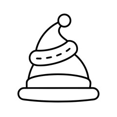 Snowman with Hat Outline Vector Illustration | Winter Character Line Art