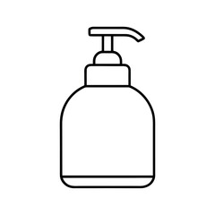 Soap Dispenser Outline Vector Illustration | Hygiene Product Line Art