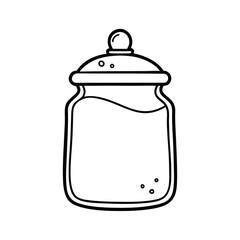 Spice Jar Outline Vector Illustration | Kitchen Container Line Art Vector