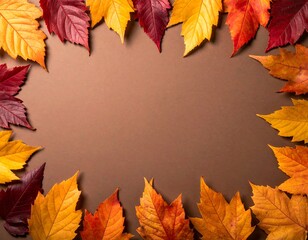 Autumnal Foliage Frame - A Vibrant Display of Fall Colors.