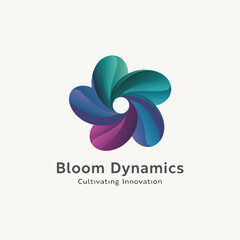 Obraz premium Rotating Floral Logo Design for Blooming Innovation