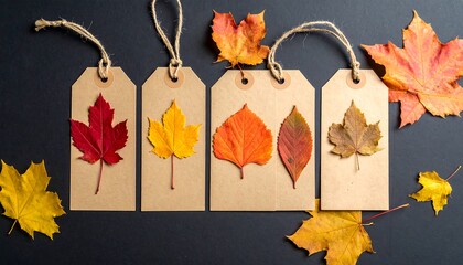 Autumn Leaves on Tags - A Colorful Fall Craft.