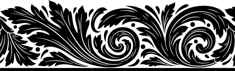 Elegant flourish design border, perfect for invitations, cards, and decorative elements, adding a touch of sophistication and classic style for any creative project