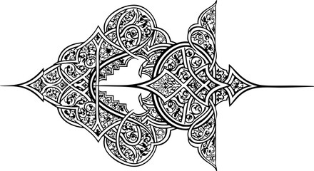 Elegant Ornamental Design Element with Intricate Details for Graphic Design Projects and Creative Invitations, Adds a Touch of Refined Style and Sophistication © Vectors Studio