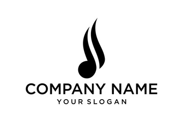 Modern Stylized Musical Note Logo Design for Music Industry Branding