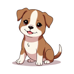 Fototapeta premium Cute Baby American Staffordshire Terrier Clipart 01