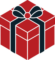 Gift box with ribbon isolated on transparent background 