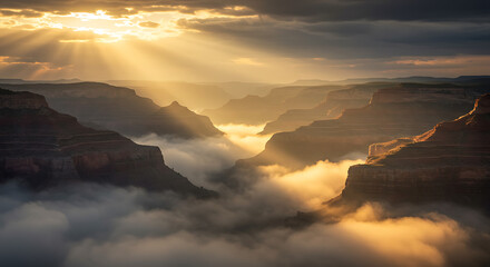 Grand Canyon National Park: Golden Hour Mist