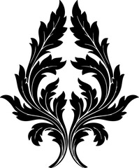 Obraz premium Elegant black flourish design evokes sophistication, perfect for luxury branding, invitations, and decorative accents.