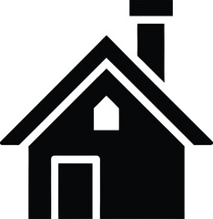 House Silhouette Icon: Simple Home Illustration, Building Shape Graphic, Residence Symbol for Real Estate, Architecture, and Property Concepts
