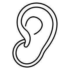 Outline drawing of an ear