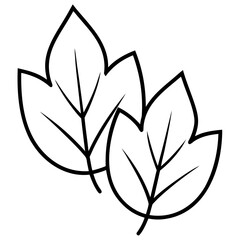 Two leaves outline drawing