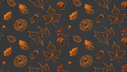 Autumnal Harvest - A Seamless Pattern of Falls Bounty.