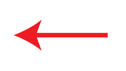 A red arrow with a left direction on a stark black background to guide navigation.