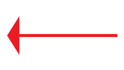 A bold red arrow points sharply to the left on a stark black background plane.