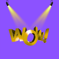 Vector Text Illustration For WOW.