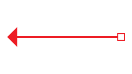 A red arrow stretches across a black background, pointing to the left direction.
