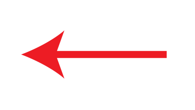 A red arrow with a left direction on a stark black background to guide navigation. - Powered by Adobe