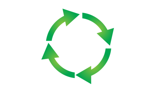 Four green arrows form a cyclical loop, implying processes, renewal, and sustainability. - Powered by Adobe