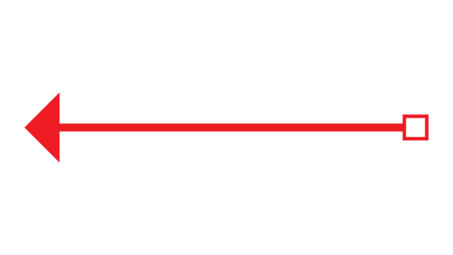 A red arrow stretches across a black background, pointing to the left direction.