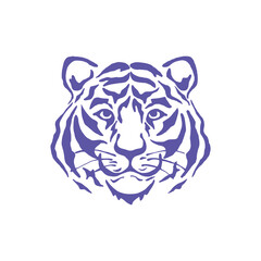 Tiger Head Silhouette Vector | Wild Animal Logo | Tiger Face Outline Design