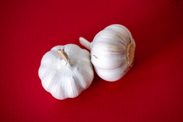 Garlic with white background, food product