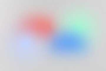 Abstract blurred background with red, green, and blue spots of color isolated on transparent background