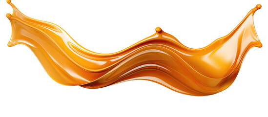 Caramel Liquid Splash Wave isolated on transparent background