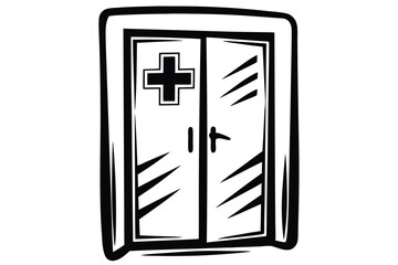  Minimal clinic reception room vector 