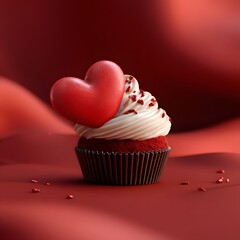 Valentine cupcake with heart