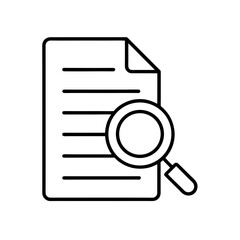 Document review with magnifying glass icon silhouette