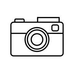 Illustration of a simple camera outline silhouette