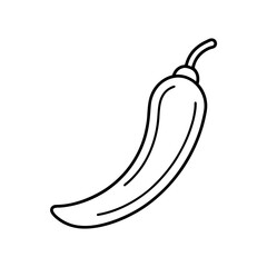 Outline drawing of a single chili pepper silhouette