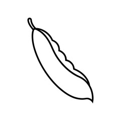 Simple outline drawing of a pea pod icon silhouette