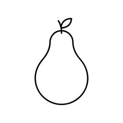 Simple outline drawing of a single pear silhouette