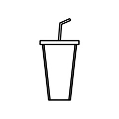 Outline drawing of a drink with a straw silhouette